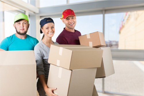Preparing boxes and household items for a Greenwich removals service