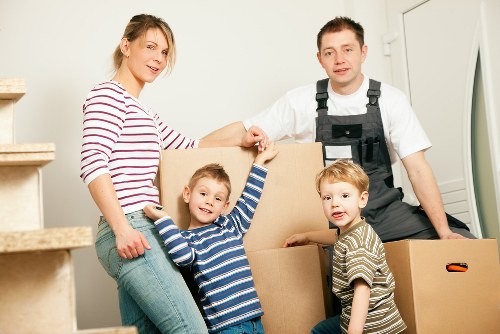 Local moving team navigating a Greenwich home with care