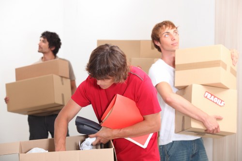 Staff completing moving day training and safety preparation
