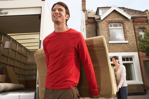 Organized boxes and moving supplies used for packing services in Greenwich