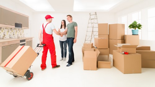 Moving furniture through a Greenwich apartment building