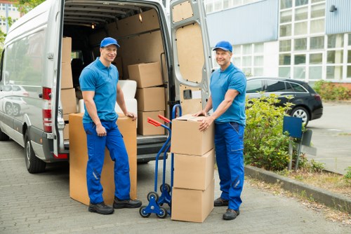 Customer confirming a moving service booking