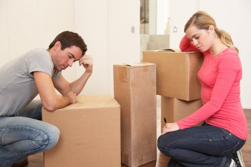 Packed fragile items and labeled boxes for Greenwich home moves