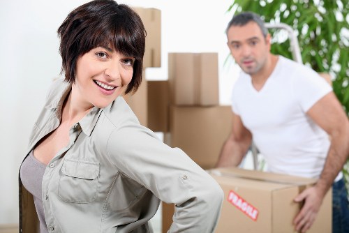 Office relocation service in Greenwich with boxes and equipment